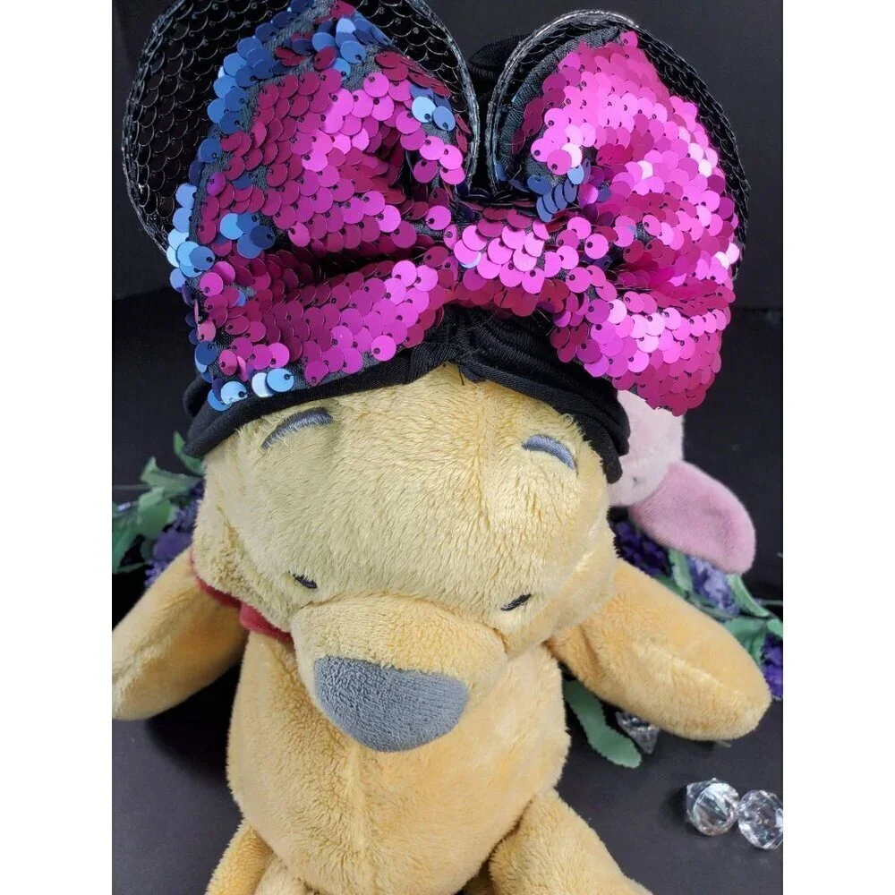 Minnie Mouse Ears Headband Hair Turban Sequins Ears Hair Bow Hair Accessories